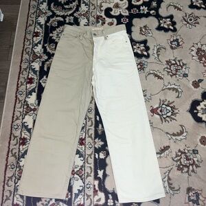 New Levi’s ankle rib cage jeans, half cream half top color New never wore 29